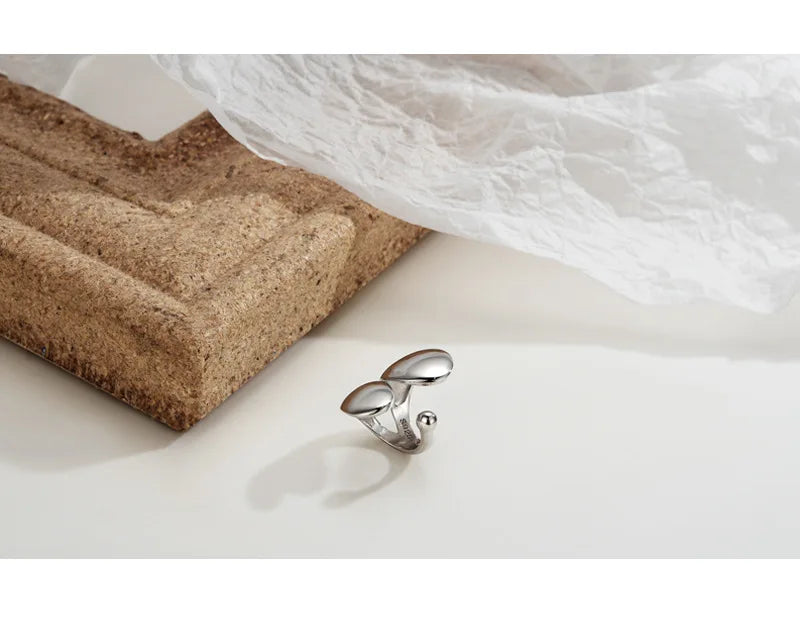 100% 925 Sterling Silver Glossy Double-Layer Ear Cuff Clip Wide Ear Bone Buckle without Piercing Fine Jewelry