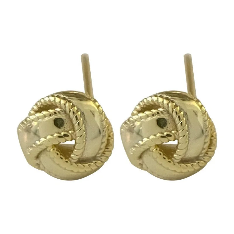 925 Sterling Silver Compact sweet versatile and stylish stud earrings retro exquisite winding minimalist design