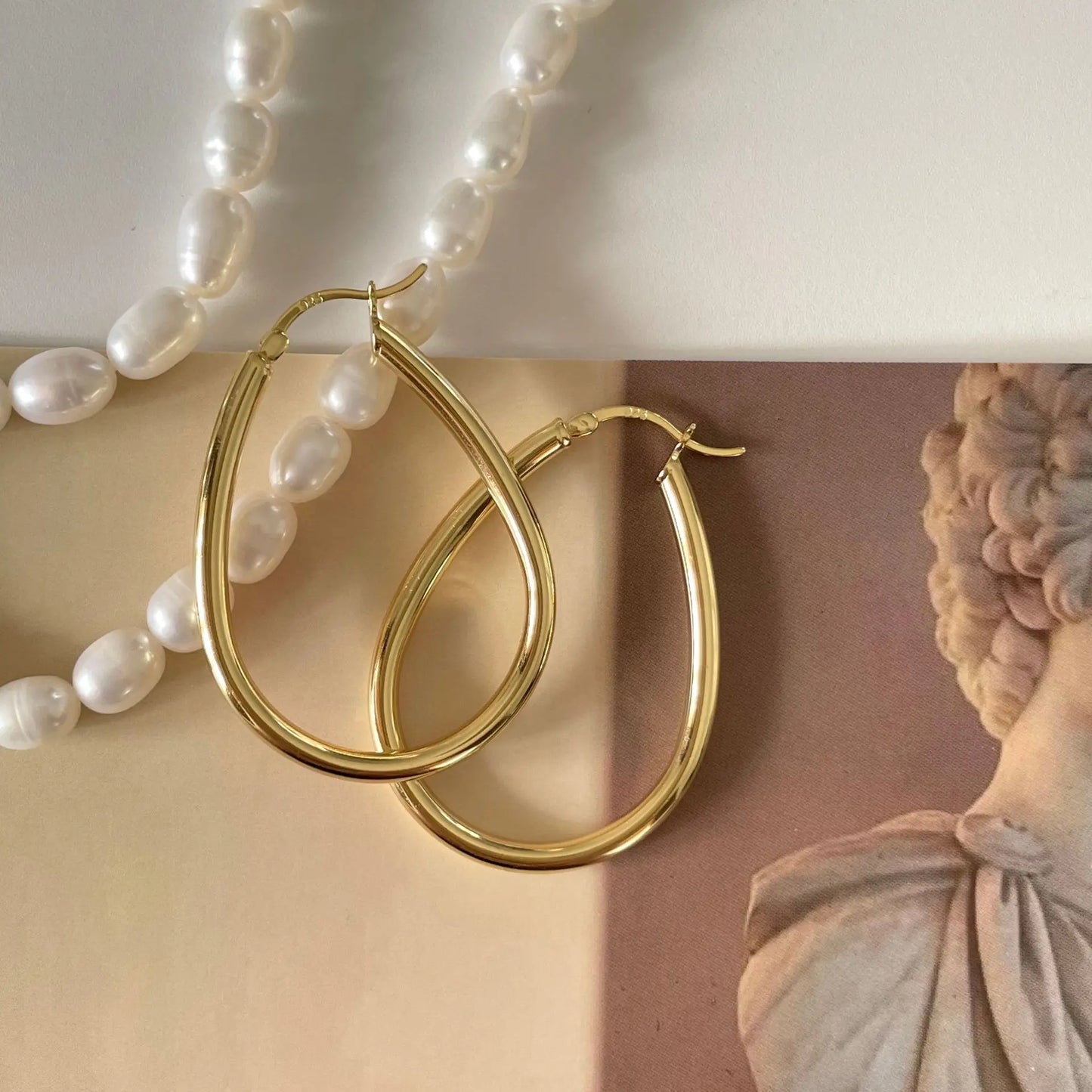 Cool Punk 100% S925 Sterling Silver Big Heavy Industry Moon Hoop Earrings For Women Fashion Jewelry Wholesale