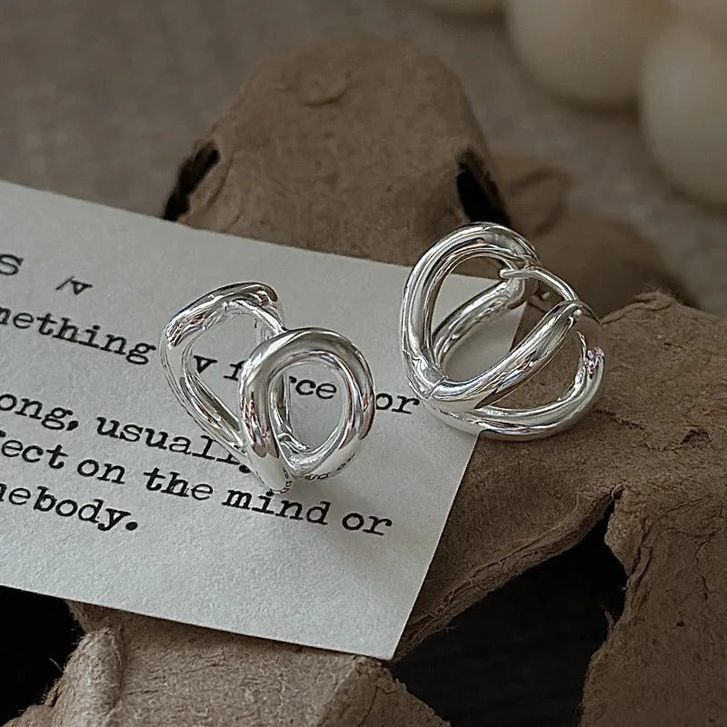 100% 925 Sterling Silver Retro curved ear buckle, Korean style, simple and fashionable, wholesale of ear accessories