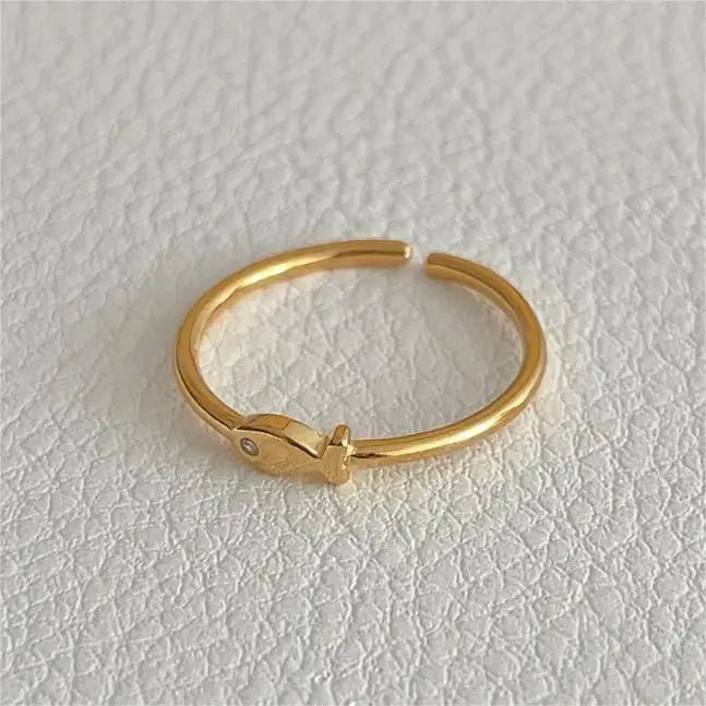 SHANICE Sweet 100% S925 Sterling Silver Open Fish Rings For Women Personalized Girl Sterling-silver-jewelry