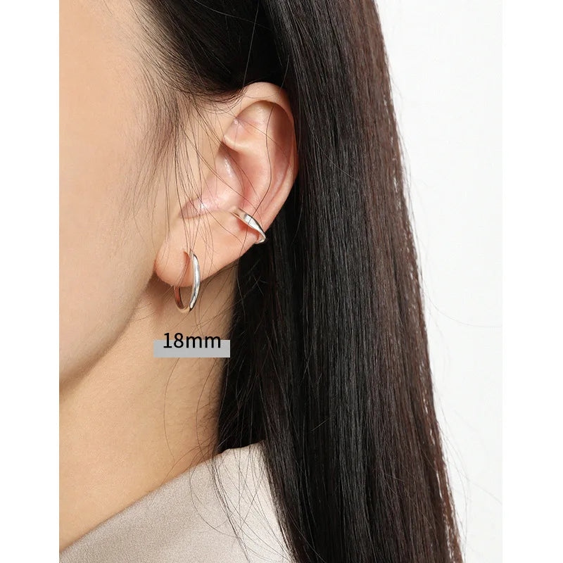 SHANICE100% 925 Sterling Silver Punk Mini Small Round Circle Hoop Earrings for Women Men  Glossy Huggie Earrings Male Ear Bone