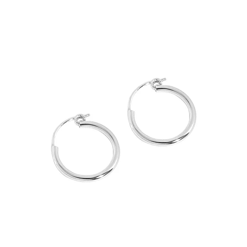 SHANICE100% 925 Sterling Silver Punk Mini Small Round Circle Hoop Earrings for Women Men  Glossy Huggie Earrings Male Ear Bone