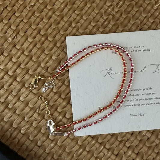 100% S925 Sterling silver Red Lucky Bracelet Rope Lucky Bangle Women Lovers' Best Friends Lucky Bracelet Size Adjust Drop Shippi