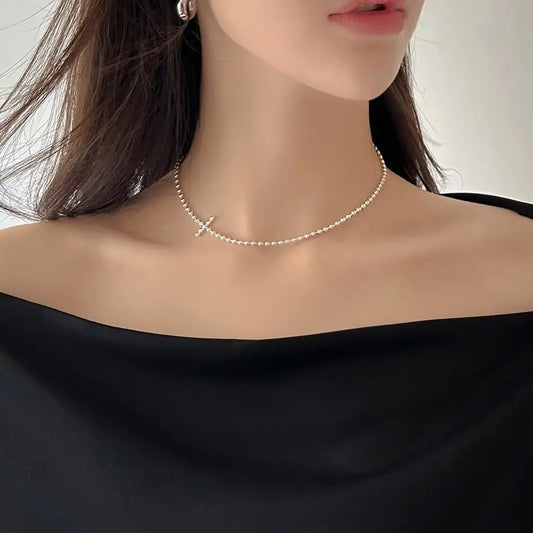 SHANICE100% S925 Sterling silver  Charm Beads Necklace Pendant Chain Jewelry Bead Chain Necklace Daily Wear Jewelry For Women