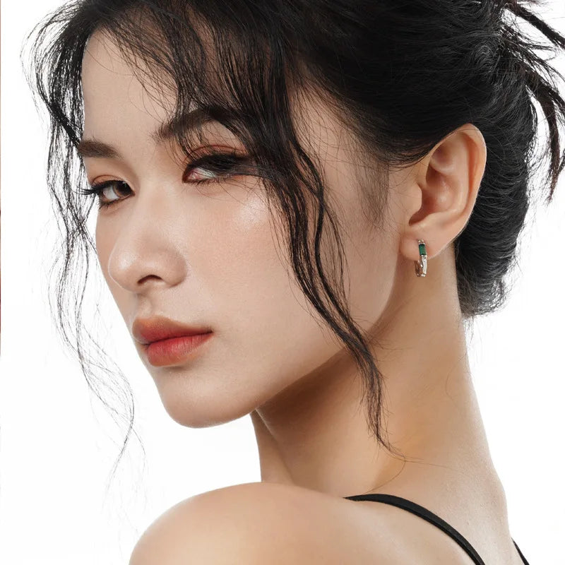 1 PCS Full body S925 sterling silver skin texture ear clasps with diamond inlay for women Doukuai live streaming ear accessories