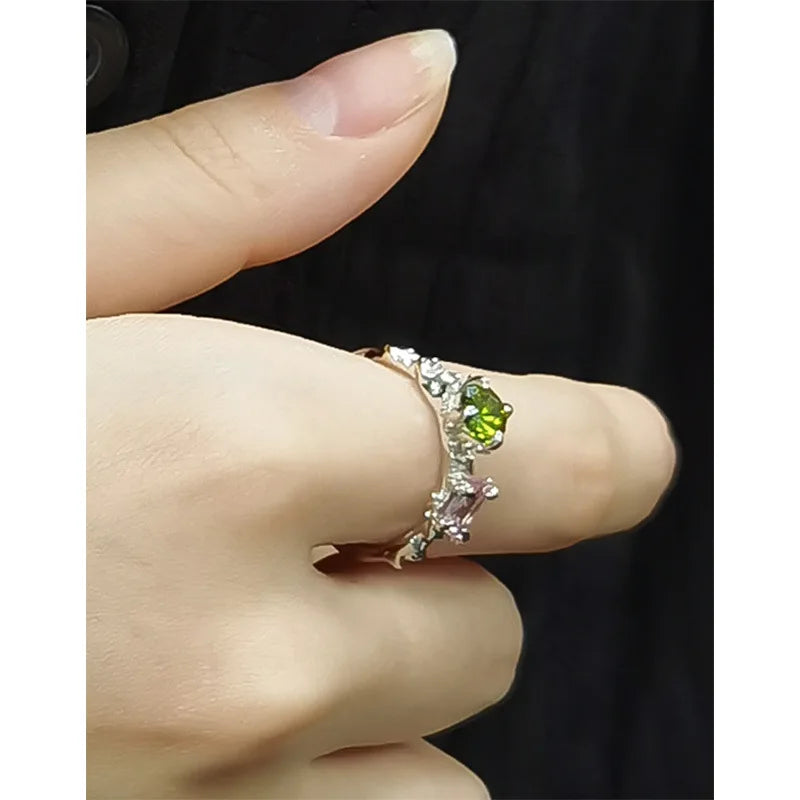 100% Authentic 925 sterling silver Wrinkled CZ Stackable Geometric Punk For Women Girl Jewelry Gift Dropship Wholesale