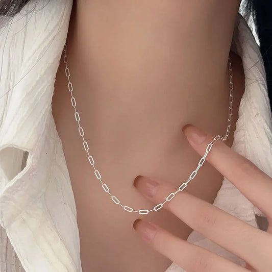 SHANICE S925 sterling silver  Punk Chain Choker Necklace Statement Women's Geometric Chain Clavicle Necklace Bohemian Jewelry