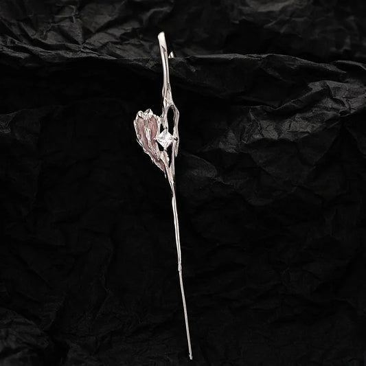 Cherry Blossom Powder Love Ear Hanging High Level Little Sweetheart Series S925 Pure White Fungus Nails Female Delicate Sweet