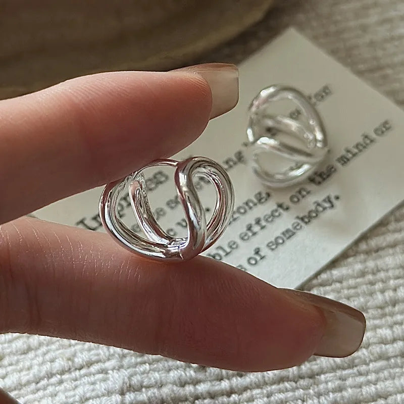 100% 925 Sterling Silver Retro curved ear buckle, Korean style, simple and fashionable, wholesale of ear accessories