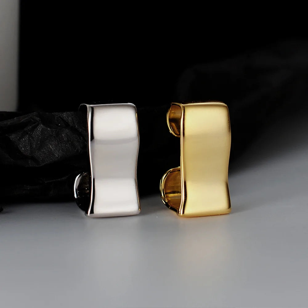 100% 925 Sterling Silver Smooth Surface Ear Cuff Clip on Earrings For Women Girl Without Piercing Earings Jewelry