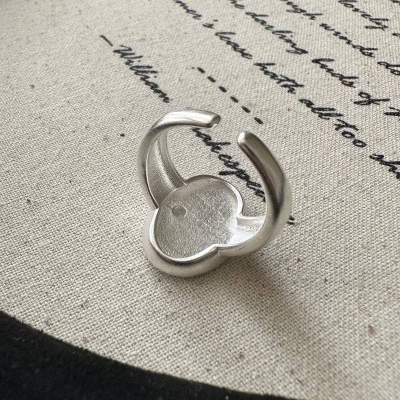  S925 Sterling Silver Zircon small flower simple ring Korean version Korean style retro ring wholesale