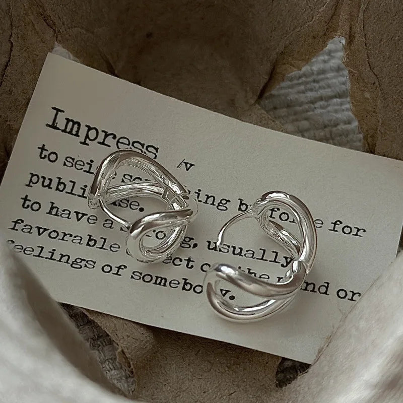 100% 925 Sterling Silver Retro curved ear buckle, Korean style, simple and fashionable, wholesale of ear accessories