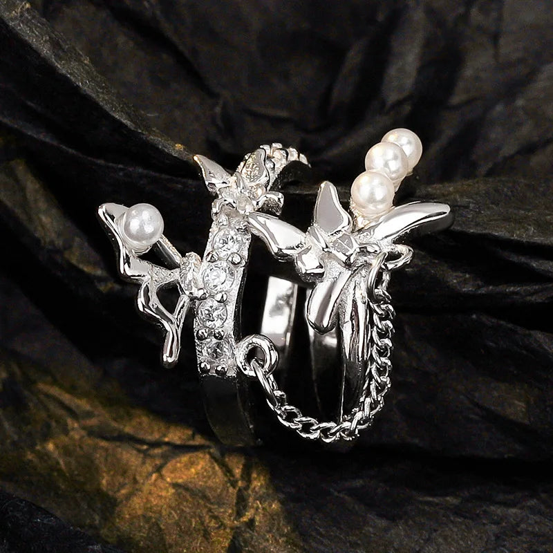 1 pcs S925 sterling silver Butterfly CZ Charm Clip Earrings For Women Wedding Party Jewelry Ear Cuff