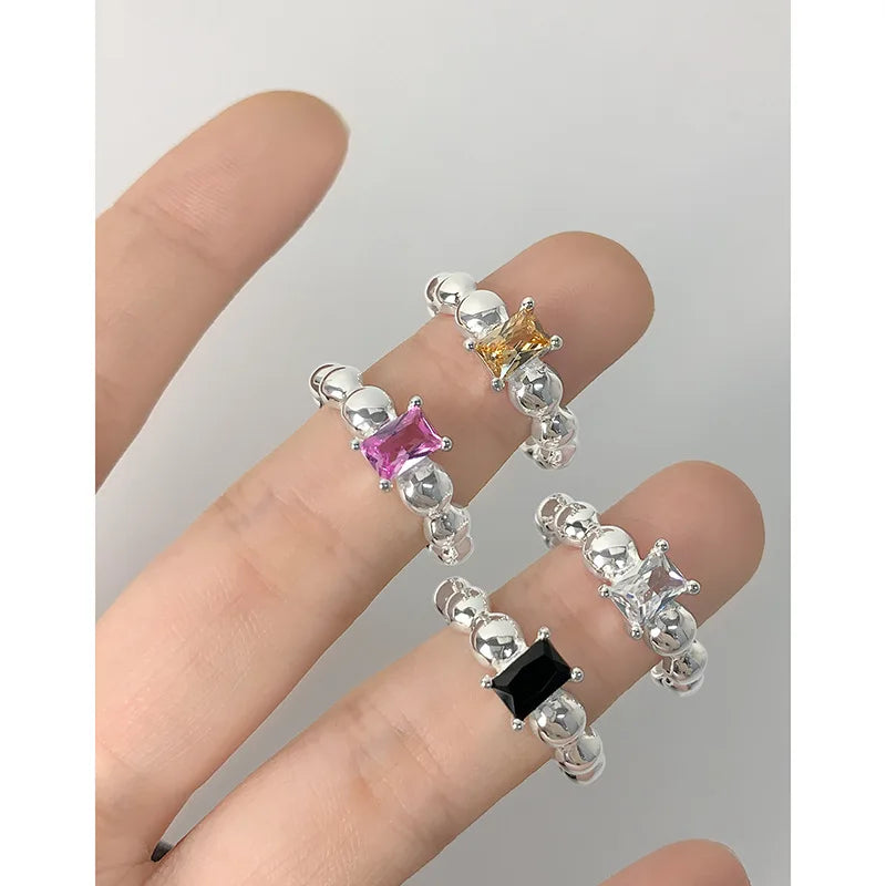 Small and Luxury Design with Versatile Bubble Ball Zircon Ring, S925 Sterling Silver Women's Ring