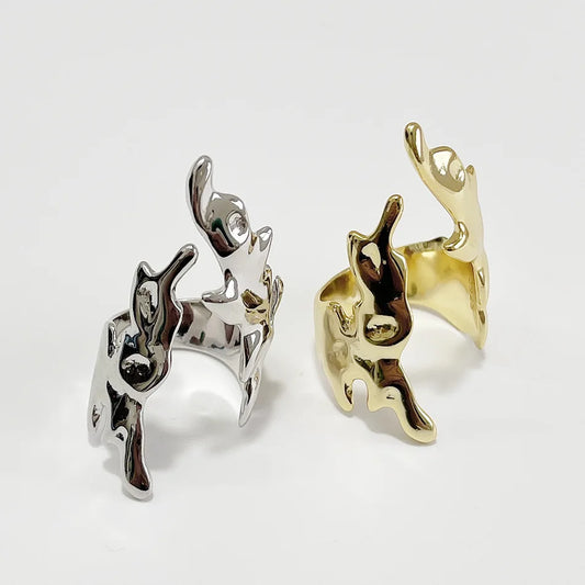 925 Sterling Silver Party Rings New Fashion Creative Hollow Asymmetry Wings fine Jewelry Gifts for Women