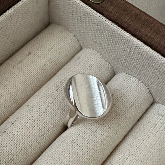 100% Authentic S925 sterling Design retro simple fashionable brushed drawing ring with Korean style fashion texture jewelry