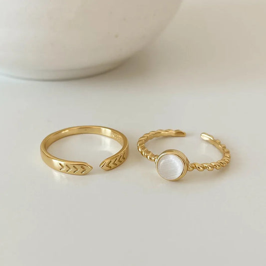 SHANICE S925 Sterling Silver  Opal Open Adjustable Ring 925 Sterling Silver ring for Women Daily Wedding Bands Jewelry