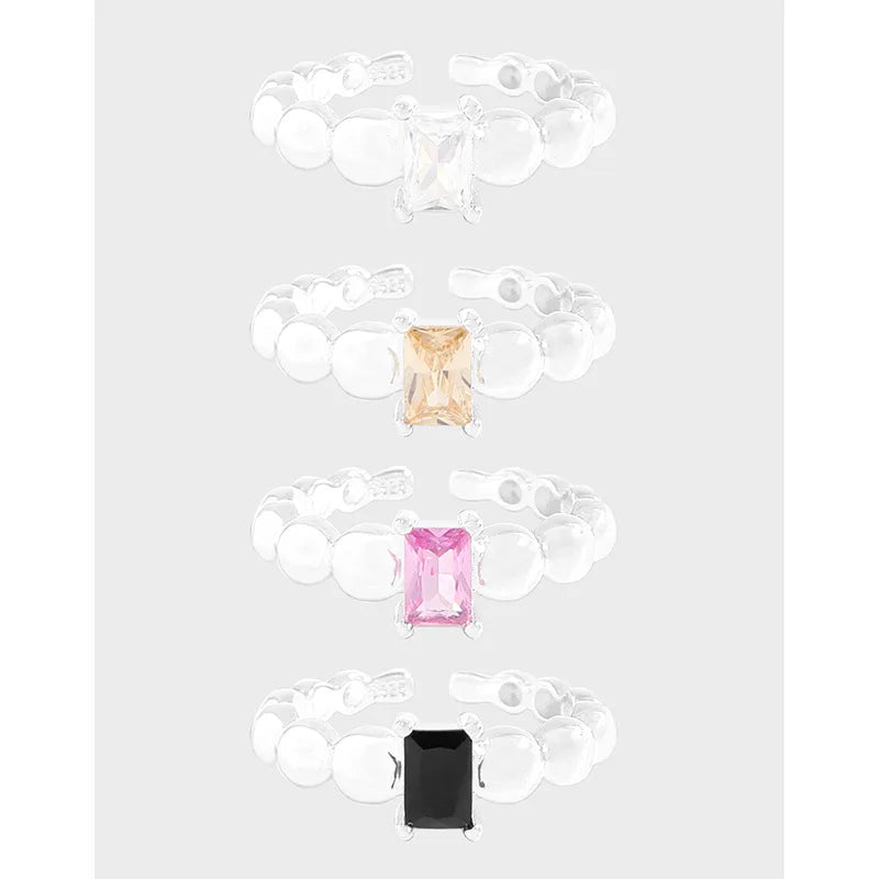 Small and Luxury Design with Versatile Bubble Ball Zircon Ring, S925 Sterling Silver Women's Ring