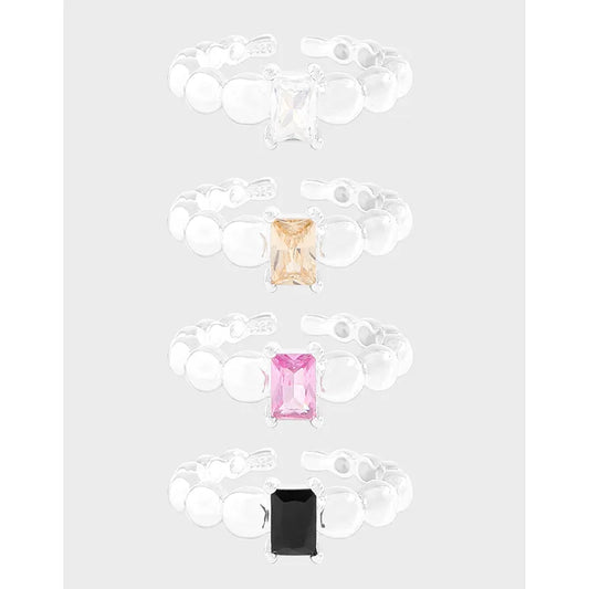 Small and Luxury Design with Versatile Bubble Ball Zircon Ring, S925 Sterling Silver Women's Ring