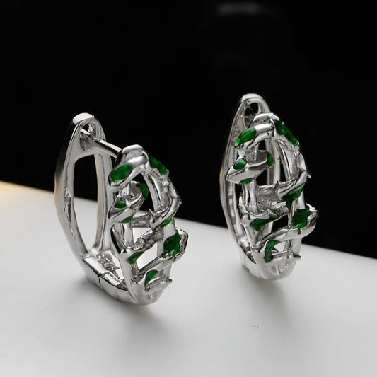 1 pcs S925 Sterling Silver Delicate Color Snake Twisted Round CZ Crystal Hoop Earrings For Women Wedding Jewelry