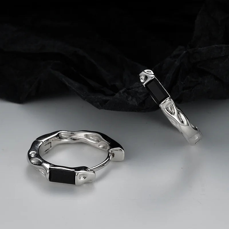 1 PCS Full body S925 sterling silver skin texture ear clasps with diamond inlay for women Doukuai live streaming ear accessories