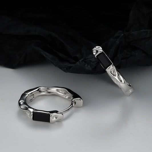 1 PCS Full body S925 sterling silver skin texture ear clasps with diamond inlay for women Doukuai live streaming ear accessories