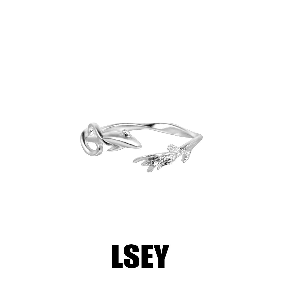 Simple INS 925 sterling silverPisces Chasing the Wave Lover Ring Sterling Silver Original Simple Pair Ring Valentine's Day Gift