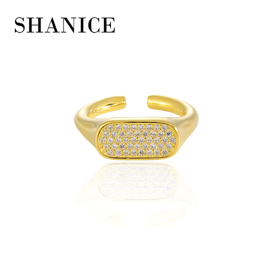 SHANICE Wedding Ring S925 Sterling Silver AAAAA Zirconia Rectangle Finger Ring For Women Wedding Promise Statement Jewelry Gift