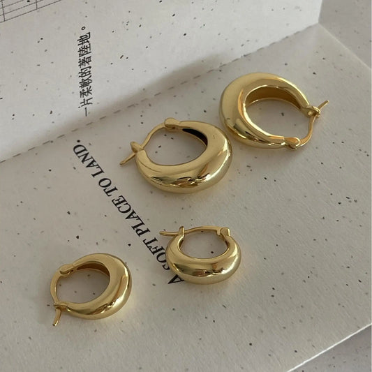 SHANICE S925 sterling silver  Minimalist Huggie Hoop Earrings For Women Tiny Round Circle Punk Unisex Rock Earring