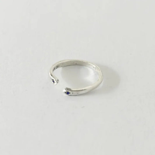  S925 Sterling Silver Kpop Minimalist CZ Open Ring Women Fashion Jewelry Wedding Gift Wholesale