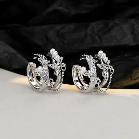 1 pcs S925 sterling silver Butterfly CZ Charm Clip Earrings For Women Wedding Party Jewelry Ear Cuff