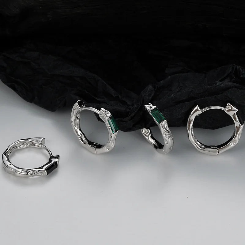 1 PCS Full body S925 sterling silver skin texture ear clasps with diamond inlay for women Doukuai live streaming ear accessories