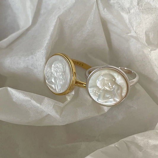 925 Sterling Silver Personality Angel Little Boy Rings Female Punk Hip Hop Ring